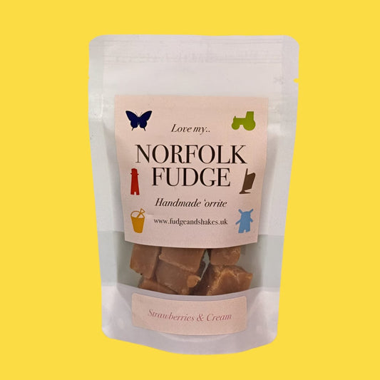 Fudge & Shakes Strawberries & Cream Fudge - Norfolk Deli